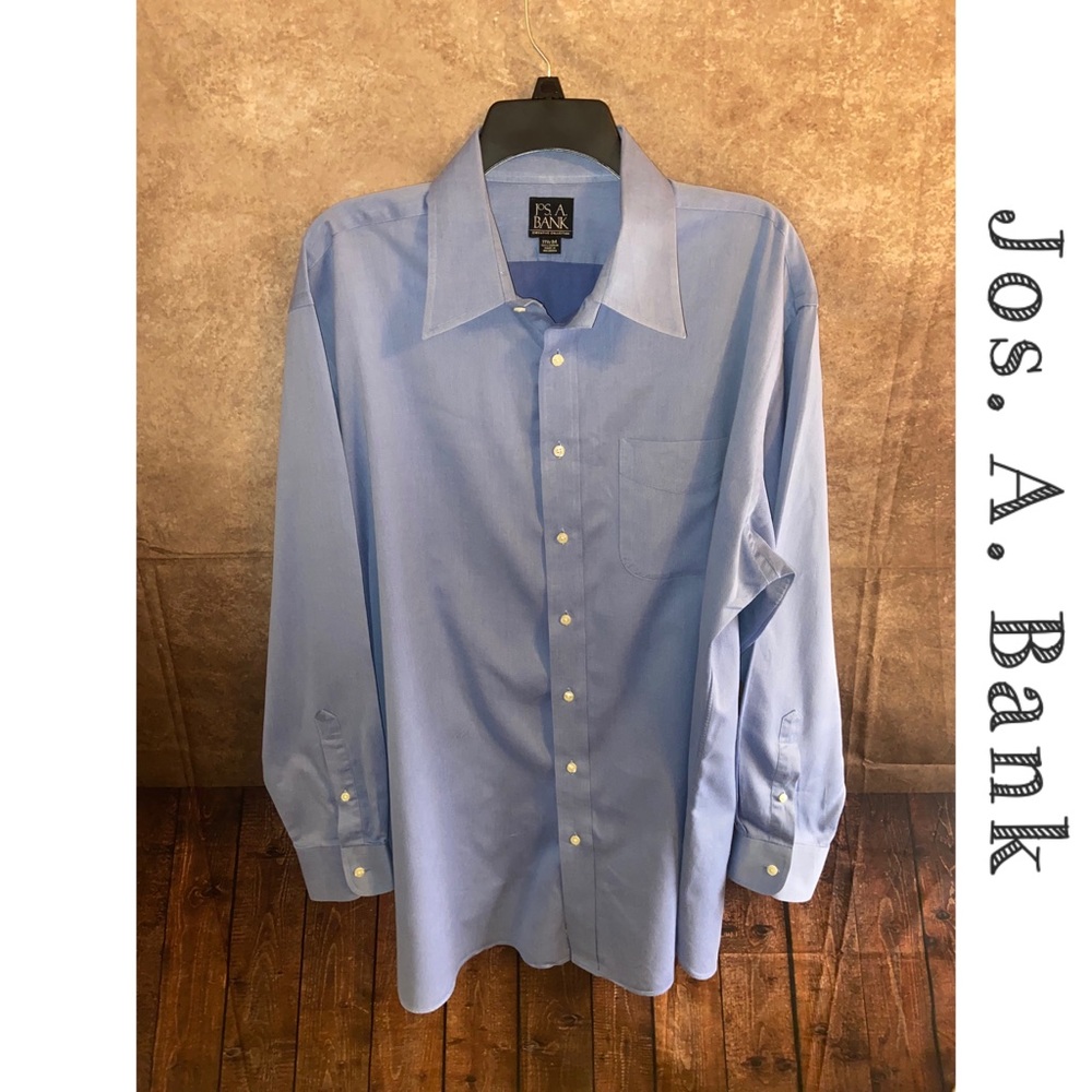 Jos. A. Bank Men's LS Dress Shirt-Executive Collection-Size 17.5 x34-Blue-EUC!